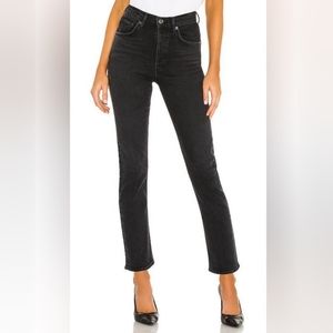 Agolde Riley High Rise Black Jeans